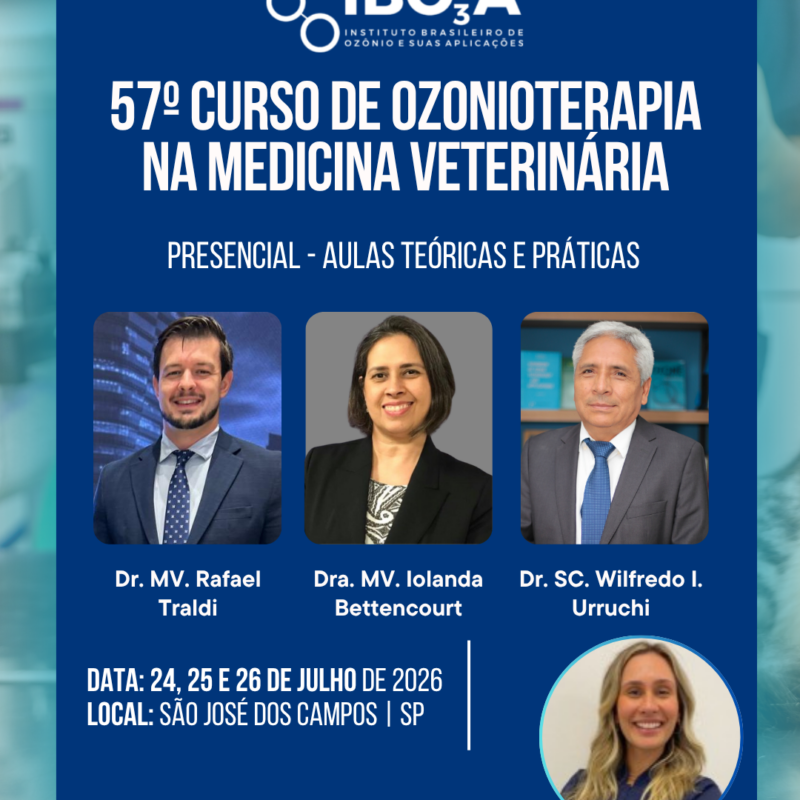 57° Curso de Ozonioterapia na Medicina Veterinária - Presencial 40hrs