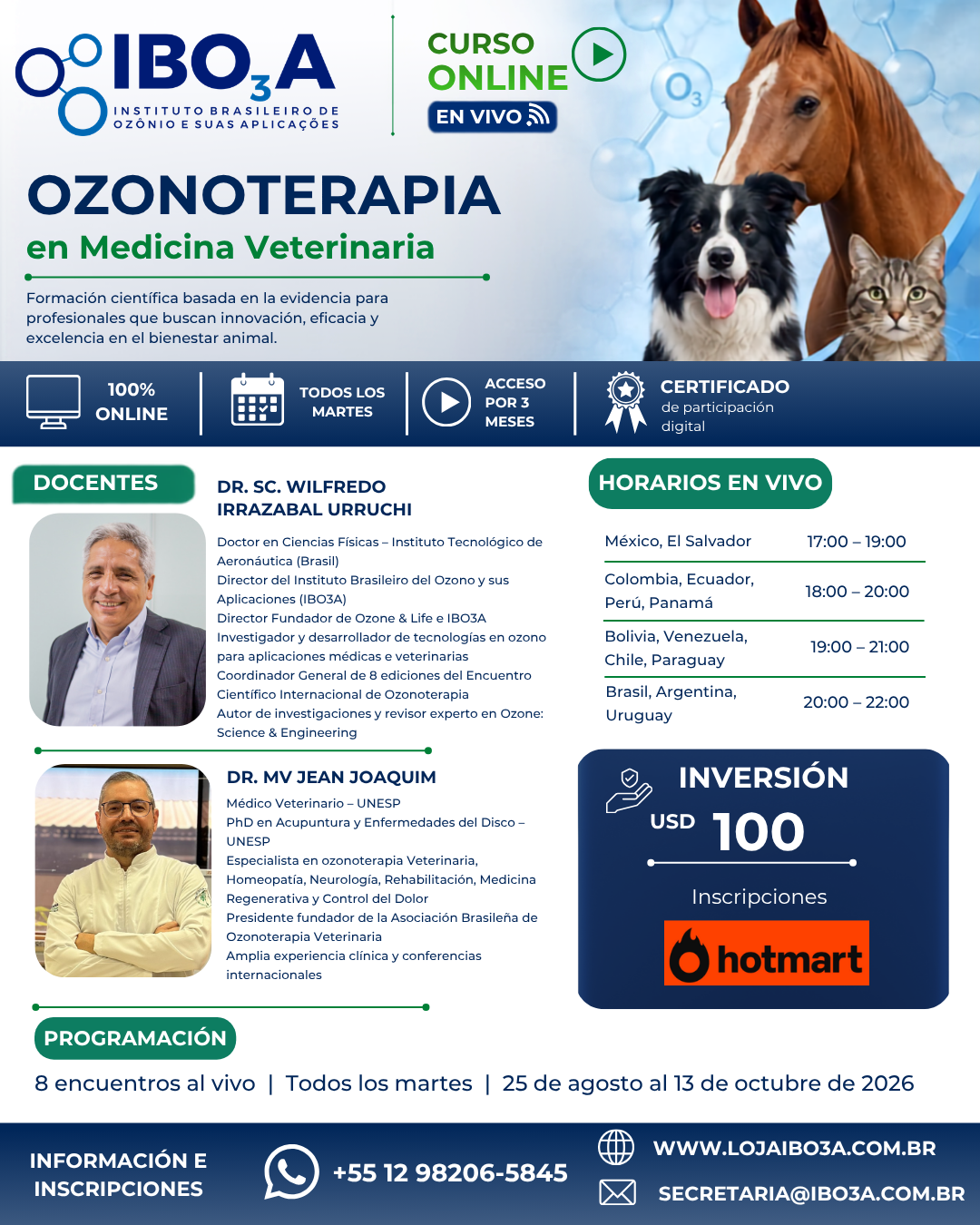 Curso de ozonoterapia en Medicina Veterinária en Español - EN LÍNEA