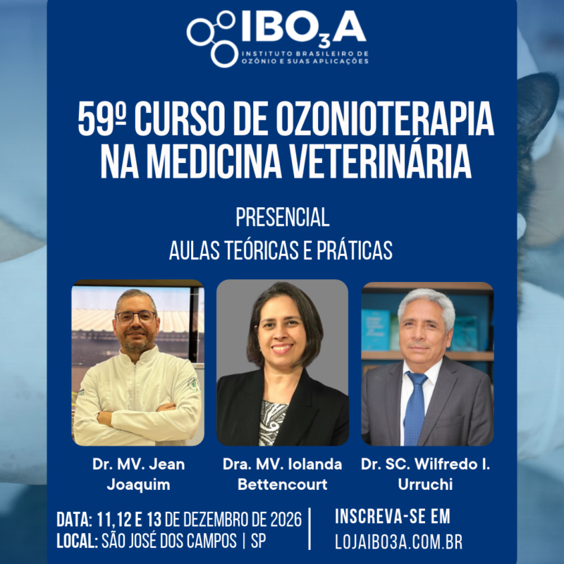 59° Curso de Ozonioterapia na Medicina Veterinária - Presencial 40hrs